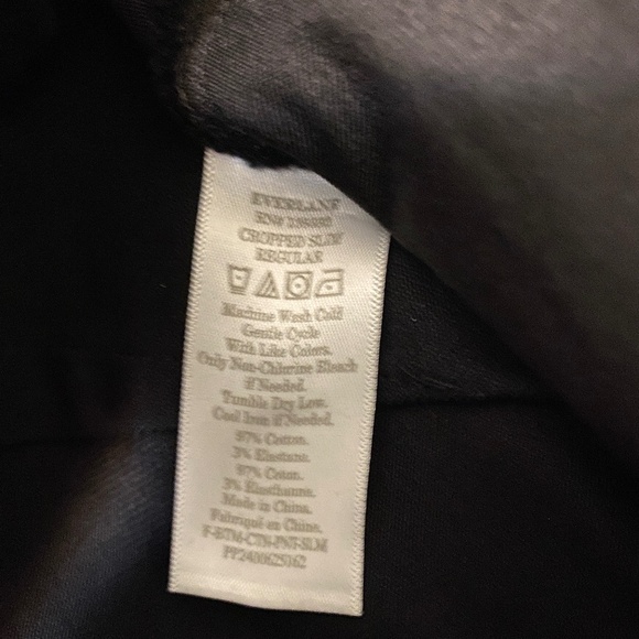 Everlane Utility Crop Slim Regular Black Pants Size 2 - Picture 9 of 9
